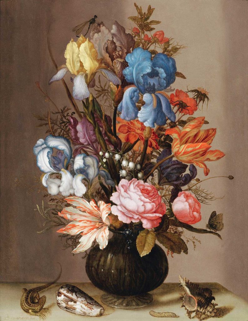 A Still Life of Tulips Roses Irises by Balthasar van der Ast