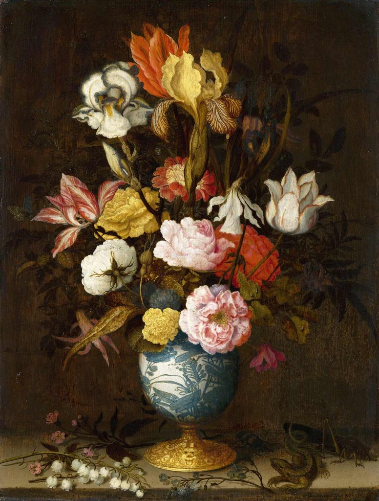 Flowers in a Wan Li Vase by Balthasar van der Ast