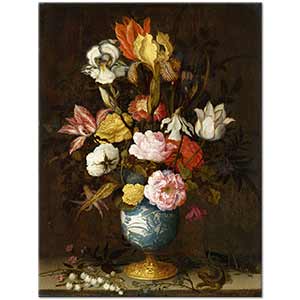 Flowers in a Wan Li Vase by Balthasar van der Ast