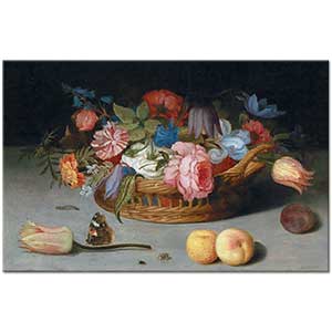 Roses Tulips Irises by Balthasar van der Ast