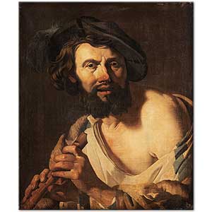 Man With A Flute by Dirck van Baburen