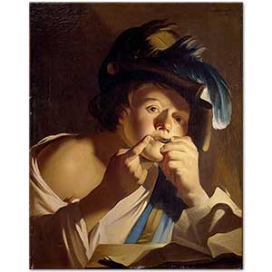 Young Man With Jew’s Harp by Dirck van Baburen