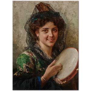 Girl with a Tambourine by Federico Andreotti