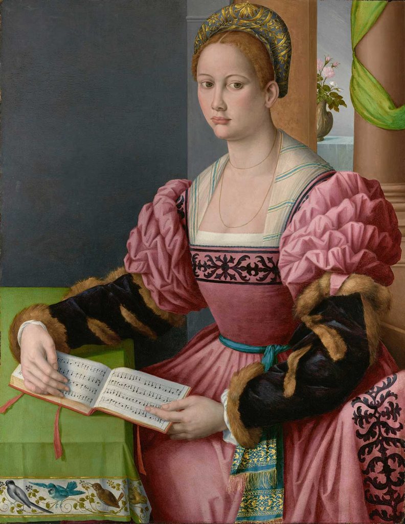 Portrait of a Woman with a Book of Music by Bacchiacca