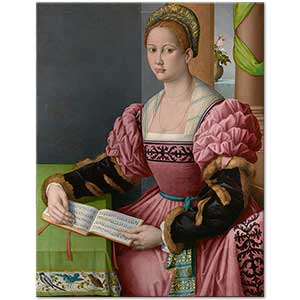 Portrait of a Woman with a Book of Music by Bacchiacca
