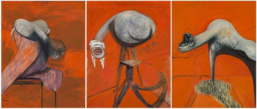 Three Studies for Figures at the Base of a Crucifixion by Francis Bacon
