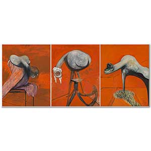 Three Studies for Figures at the Base of a Crucifixion by Francis Bacon