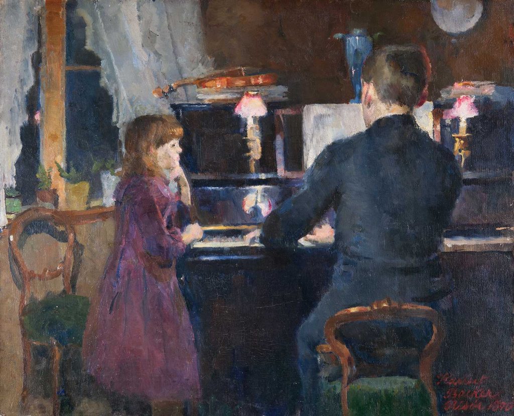 Big Brother Playing by Harriet Backer