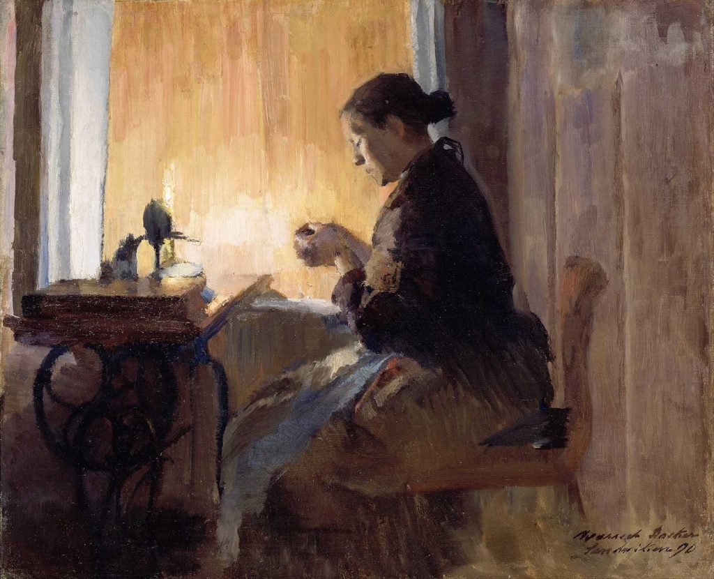 By Lamp Light by Harriet Backer