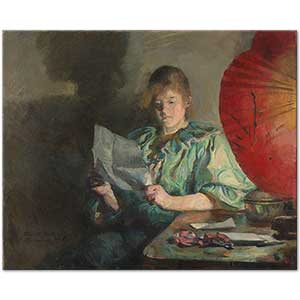 Evening Interior by Harriet Backer