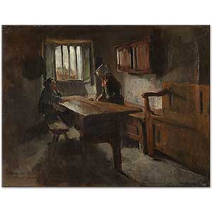 Farm Interior from Rochefort by Harriet Backer