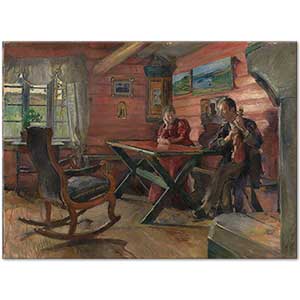 The Living Room at Kolbotn by Harriet Backer