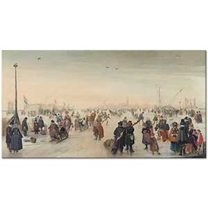 Enjoying the Ice near a Town by Hendrick Avercamp