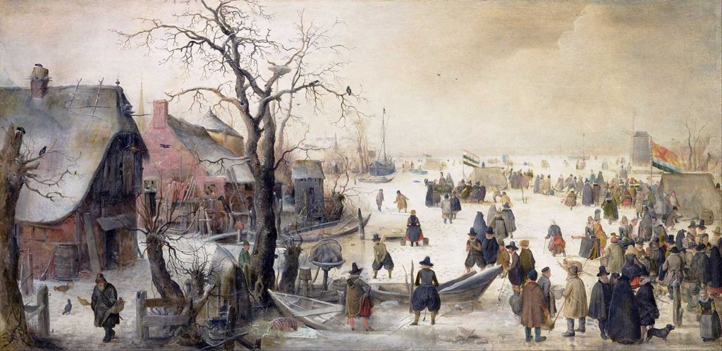 Winter Scene on a Canal by Hendrick Avercamp