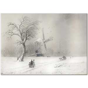 Winter Landscape Snowfall by Ivan Aivazovsky