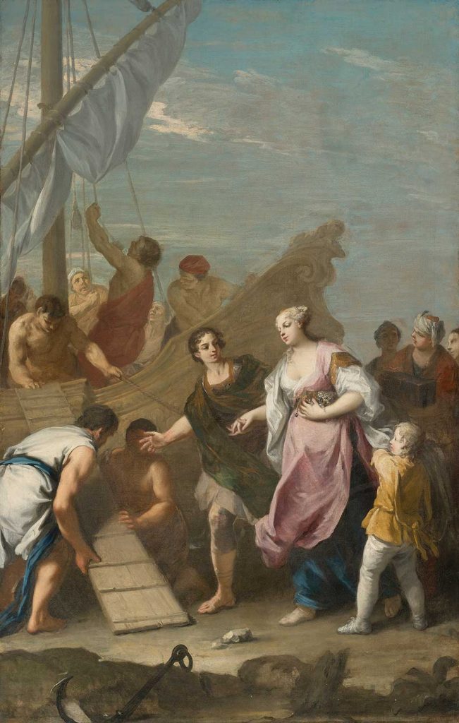 The Embarkation Of Helen Of Troy by Jacopo Amigoni