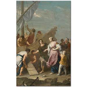 The Embarkation Of Helen Of Troy by Jacopo Amigoni