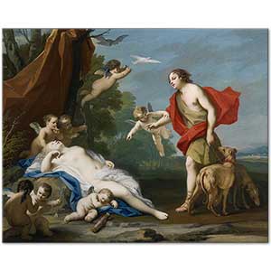 Venus and Adonis II by Jacopo Amigoni