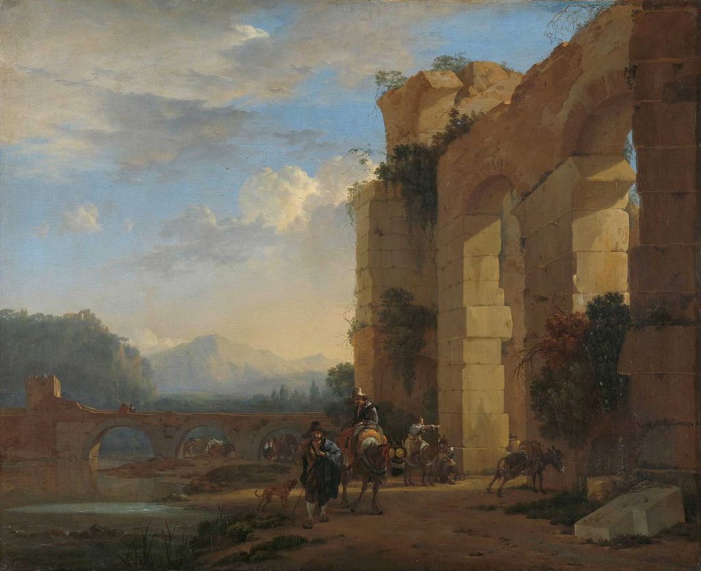 Muleteers Beside an Italian Ruin by Jan Asselijn