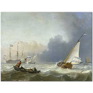 Rough Sea with a Dutch Yacht by Ludolf Backhuysen