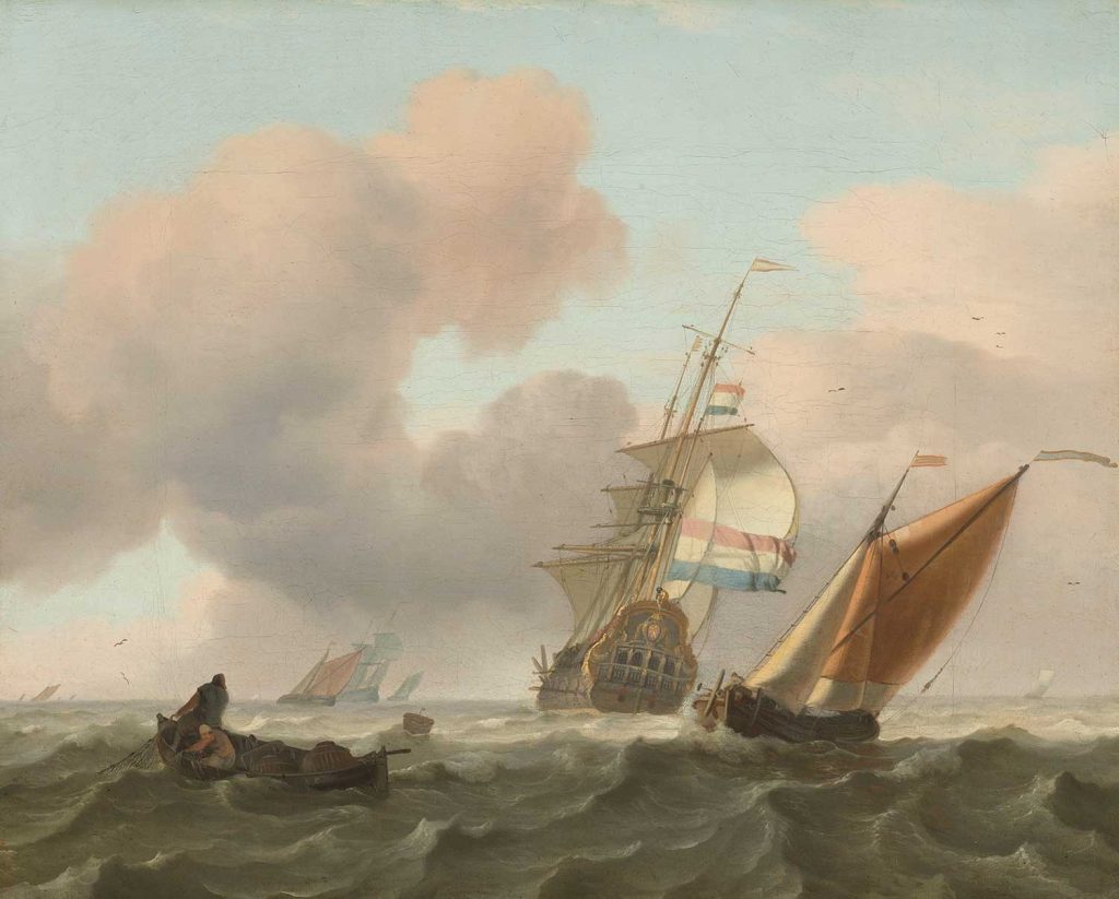 Rough Sea with Ships by Ludolf Backhuysen