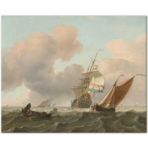 Rough Sea with Ships by Ludolf Backhuysen