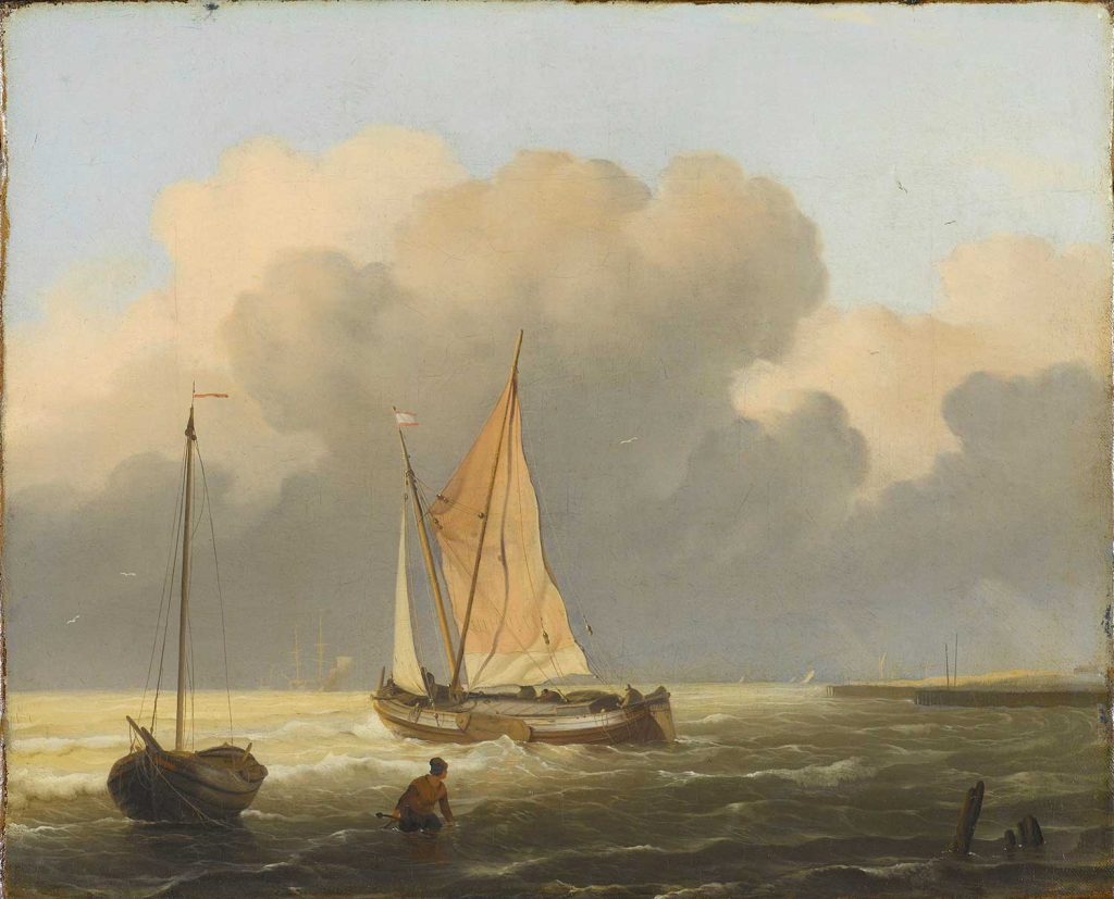 Seas off the Coast with Spritsail Barge by Ludolf Backhuysen