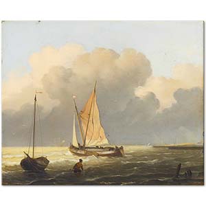Seas off the Coast with Spritsail Barge by Ludolf Backhuysen