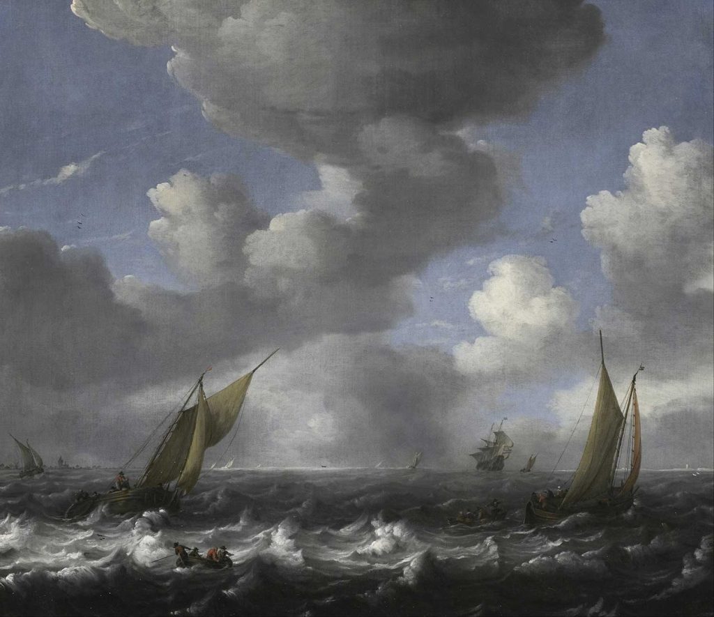 Seascape and Fishing Boats by Ludolf Backhuysen