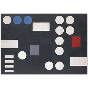Composition with Rectangles and Circles on Black Ground by by Sophie Taeuber Arp
