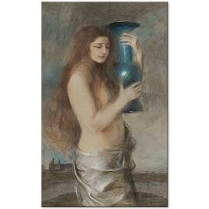 Girl With A Blue Vase by Teodor Axentowicz