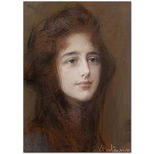 Portrait of a Young Woman by Teodor Axentowicz