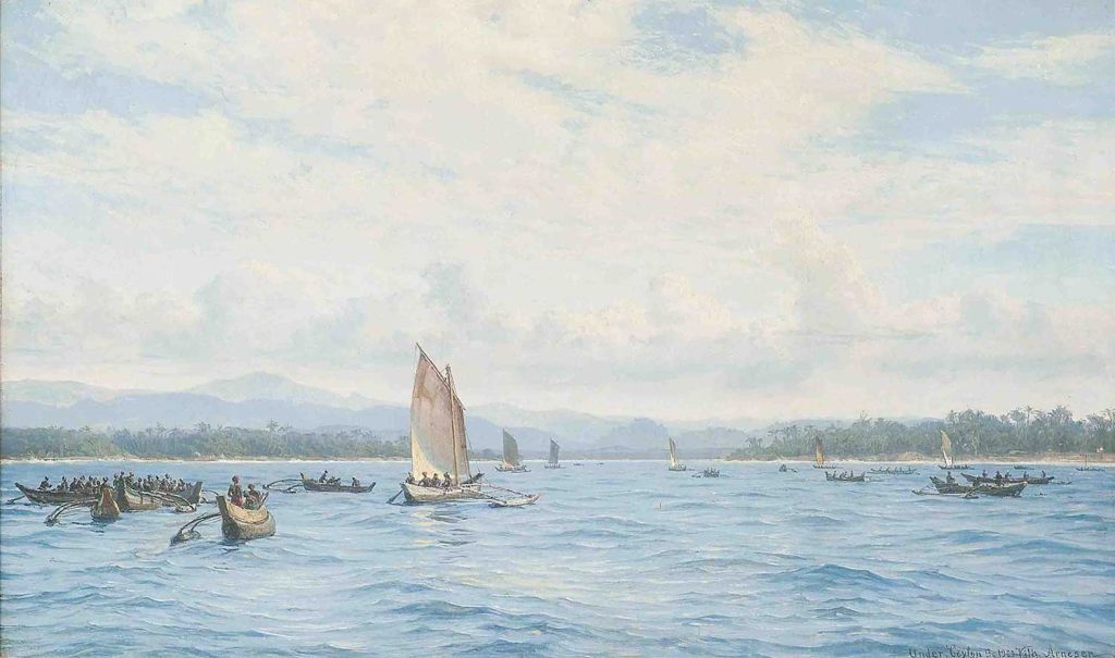 Fishing Boats with Outriggers Ceylon by Vilhelm Arnesen