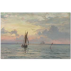 Seascape with Sailing Ships by Vilhem Arnesen