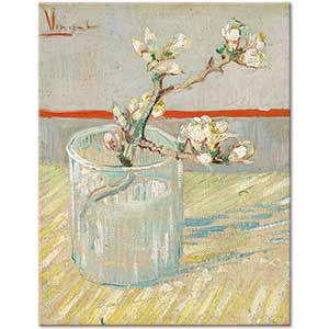 Sprig of Flowering Almond in a Glass by Vincent van Gogh