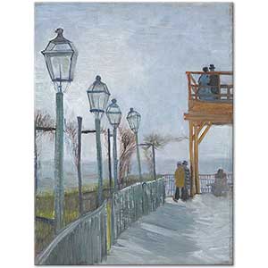 Terrace and Observation Deck at the Moulin de Blute-Fin, Montmartre by Vincent van Gogh