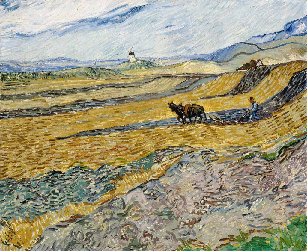Enclosed Field With Ploughman by Vincent van Gogh
