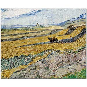 Enclosed Field With Ploughman by Vincent van Gogh