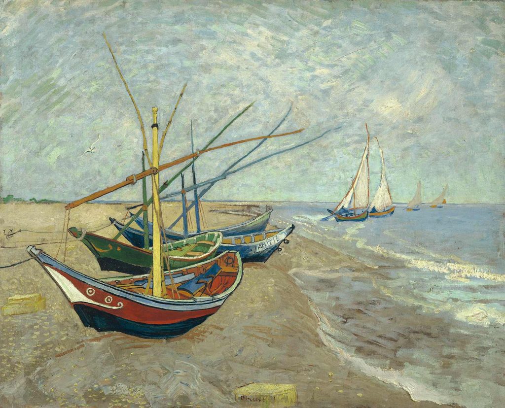Fishing Boats on the Beach by Vincent van Gogh