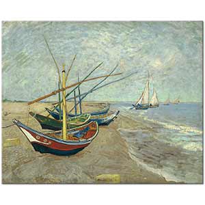 Fishing Boats on the Beach by Vincent van Gogh