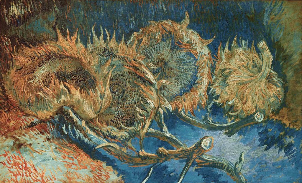 Four Sunflowers Gone To Seed by Vincent van Gogh