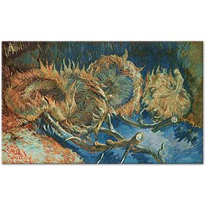 Four Sunflowers Gone To Seed by Vincent van Gogh