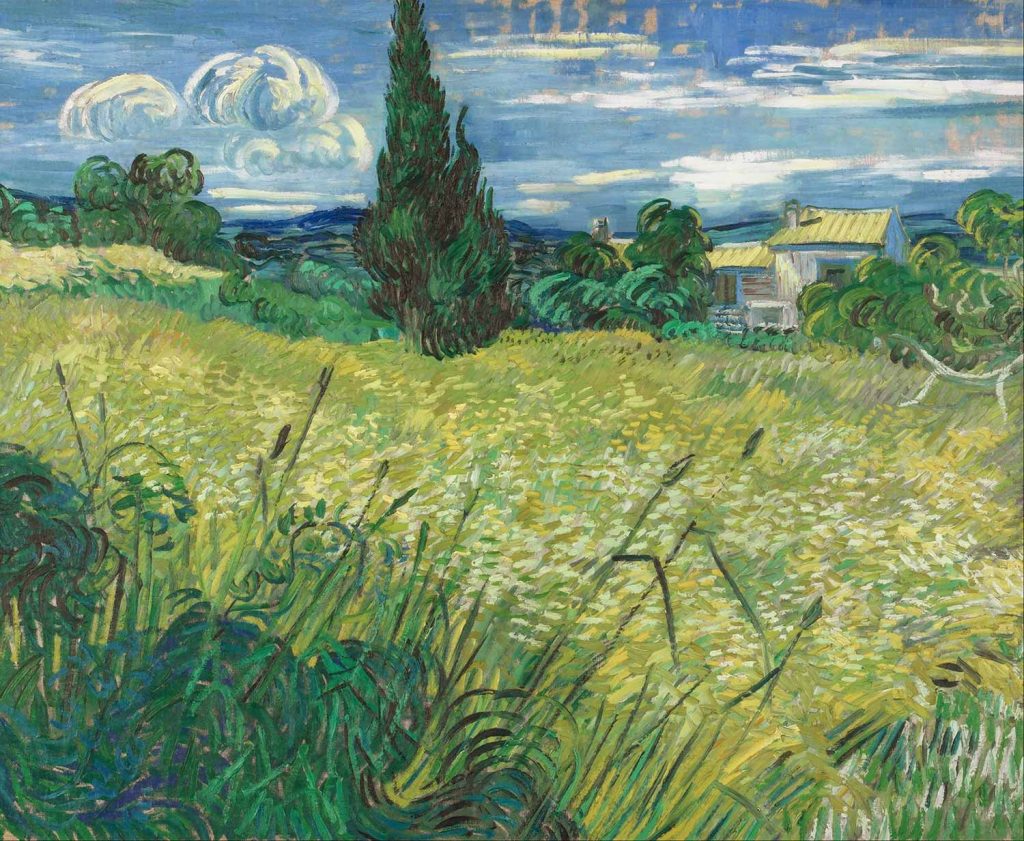 Green Wheat Field with Cypress by Vincent van Gogh