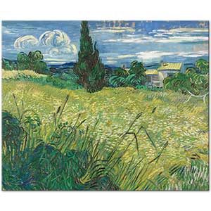 Green Wheat Field with Cypress by Vincent van Gogh