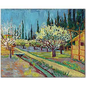 Orchard Bordered By Cypresses by Vincent van Gogh