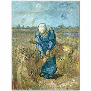 Peasant Woman Binding Sheaves by Vincent van Gogh