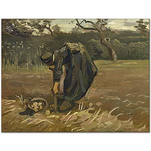 Peasant Woman Digging Potatoes by Vincent van Gogh