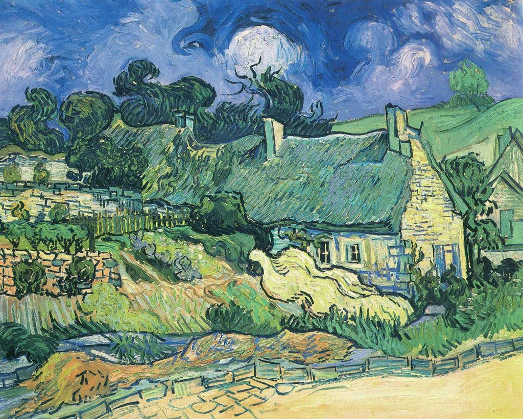 Thatched Cottages at Cordeville by Vincent van Gogh