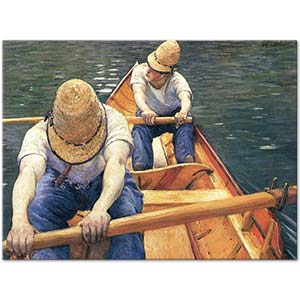 Boaters Rowing on the Yerres by Gustave Caillebotte