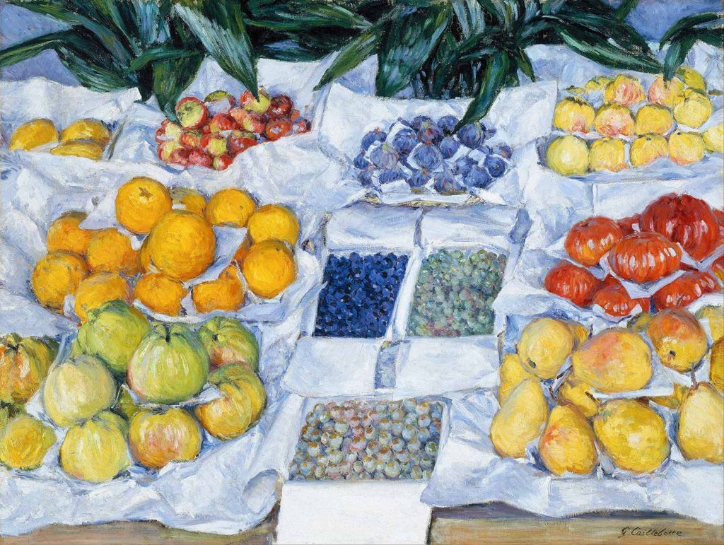 Fruit Displayed on a Stand by Gustave Caillebotte